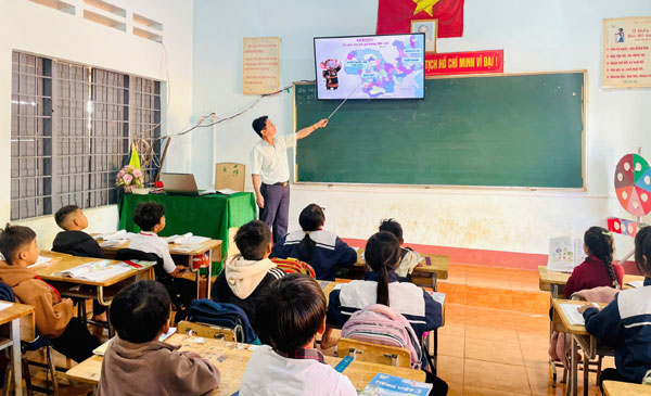 Giao diện trò chơi khởi động bằng AI tạo hứng thú cho học sinh lớp 5